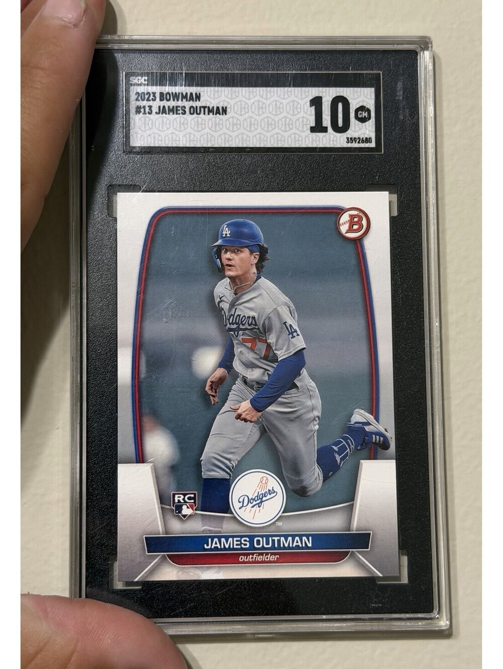 2023 Bowman James Outman #13 RC Rookie Card Dodgers SGC 10